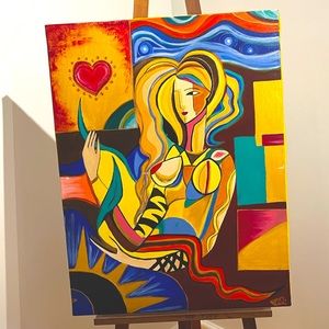 Original Art by me. Oil and acrylic/ mixed media.